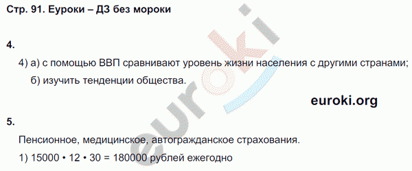 Рабочая тетрадь по обществознанию 8 класс. ФГОС Котова, Лискова Страница 91