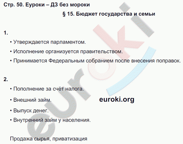 Рабочая тетрадь по обществознанию 8 класс. ФГОС Хромова. К учебнику Кравченко Страница 50