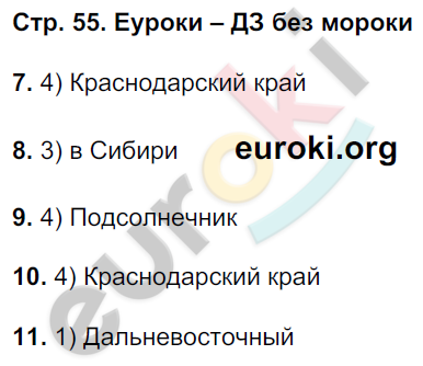 Рабочая тетрадь по географии 8 класс. ФГОС Баринова, Суслов Страница 55