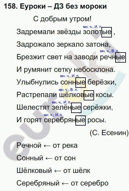 Русский язык 3 класс. Часть 1, 2, 3 Каленчук, Чуракова Задание 158