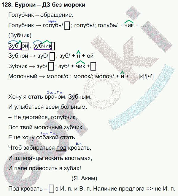 Русский язык 4 класс. Часть 1, 2, 3 Каленчук, Чуракова Задание 128