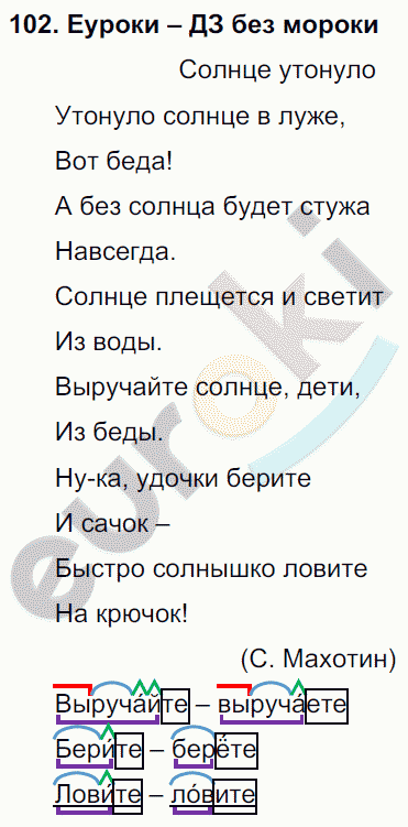 Русский язык 4 класс. Часть 1, 2, 3 Каленчук, Чуракова Задание 102