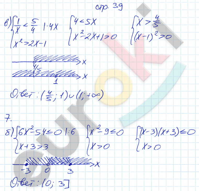 Рабочая тетрадь по алгебре 9 класс. ФГОС Ключникова, Комиссарова. К учебнику Мордкович Страница 39