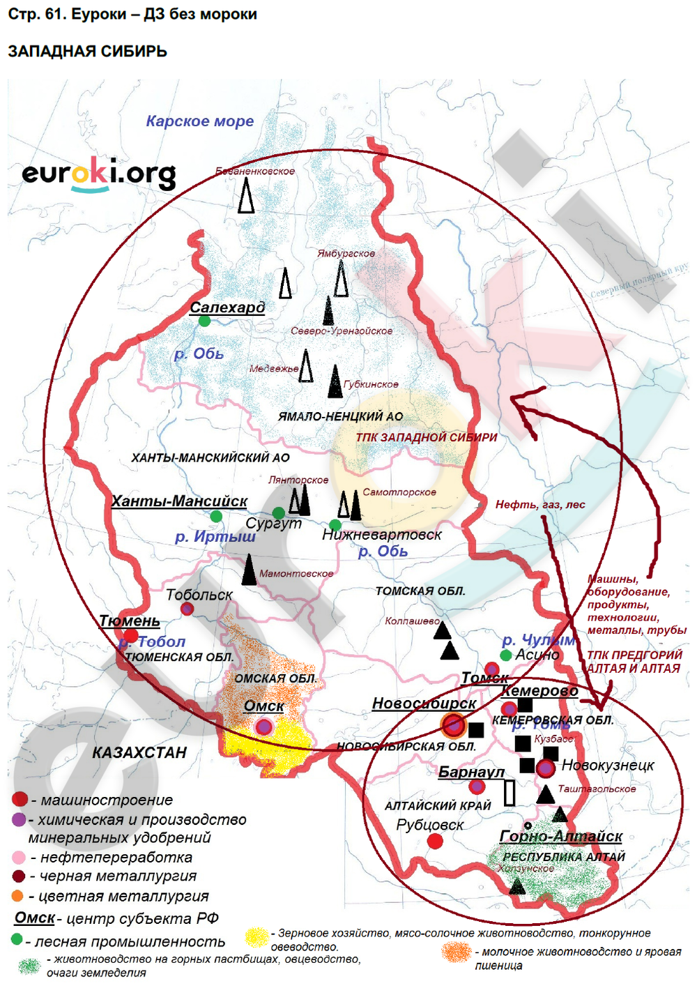 Рабочая тетрадь по географии 9 класс. ФГОС Сиротин Страница 61