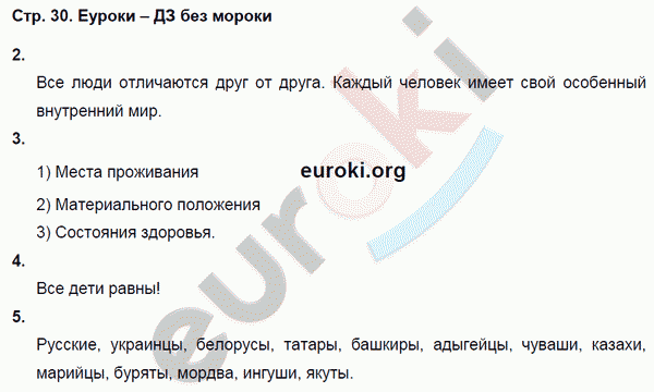 Рабочая тетрадь по обществознанию 5 класс. ФГОС Соболева, Трухина Страница 30