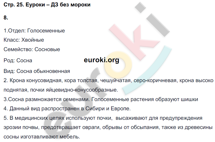 Тетрадь-тренажёр по биологии 7 класс. ФГОС Сухорукова, Кучменко, Власова Страница 25