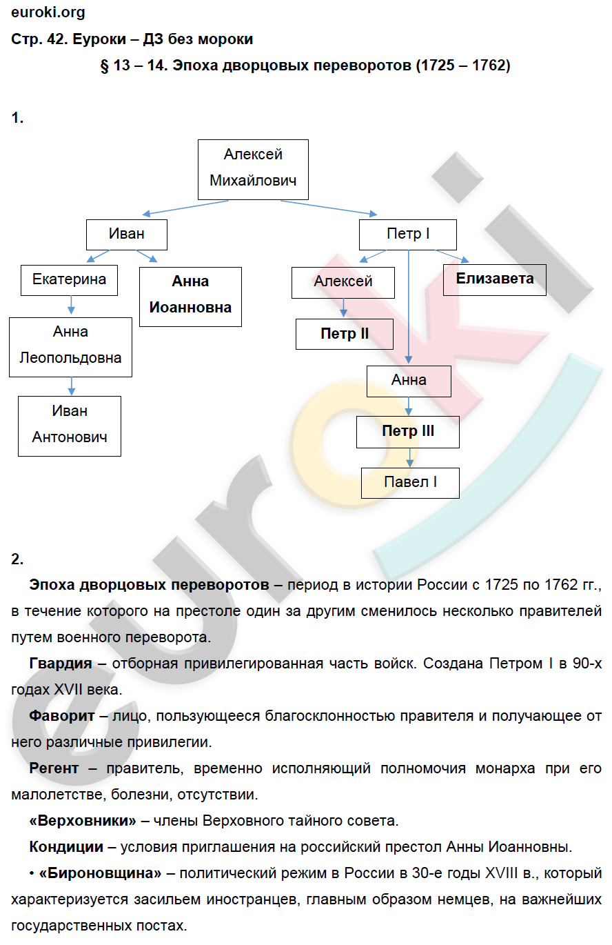 Рабочая тетрадь по истории россии 8