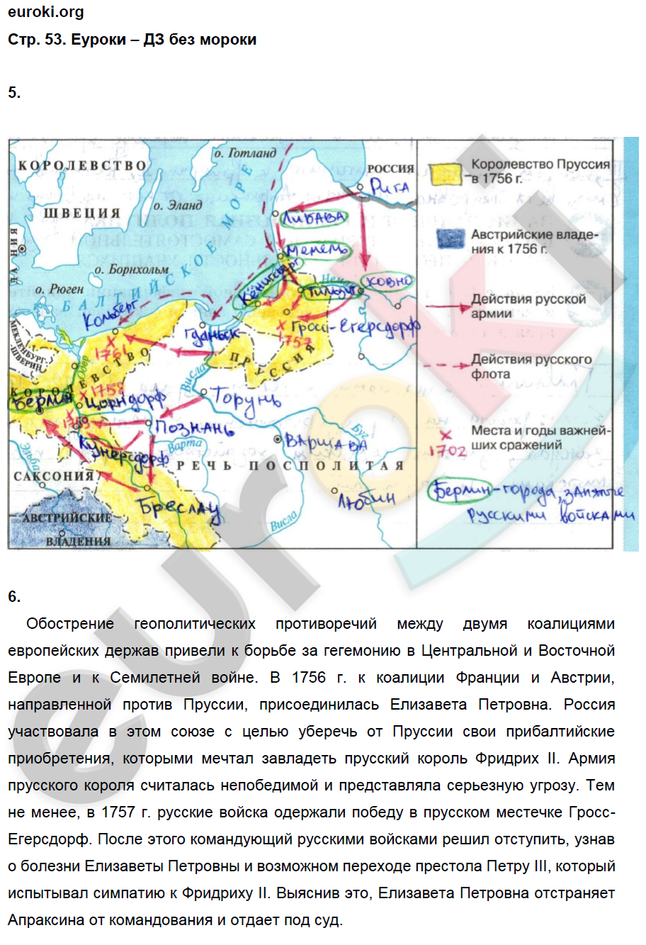 Рабочая тетрадь по истории России 8 класс. ФГОС Артасов, Данилов, Косулина, Соколова Страница 53