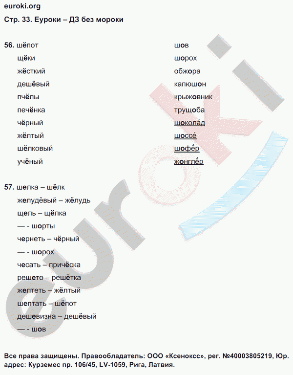 Рабочая тетрадь по русскому языку 4 класс. Учусь писать без ошибок. ФГОС Кузнецова Страница 33