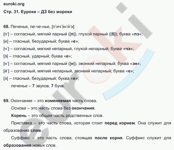 Рабочая тетрадь по русскому языку 3 класс. Учусь писать без ошибок Кузнецова Страница 31