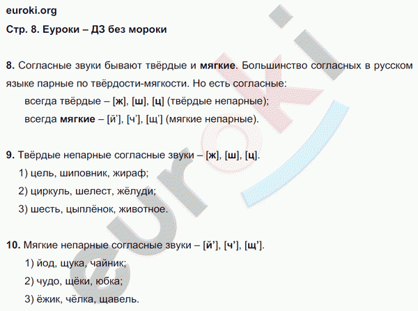 Рабочая тетрадь по русскому языку 3 класс. Учусь писать без ошибок Кузнецова Страница 8