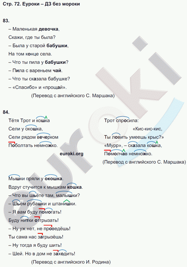 Рабочая тетрадь по русскому языку 2 класс. Учусь писать без ошибок Кузнецова Страница 72