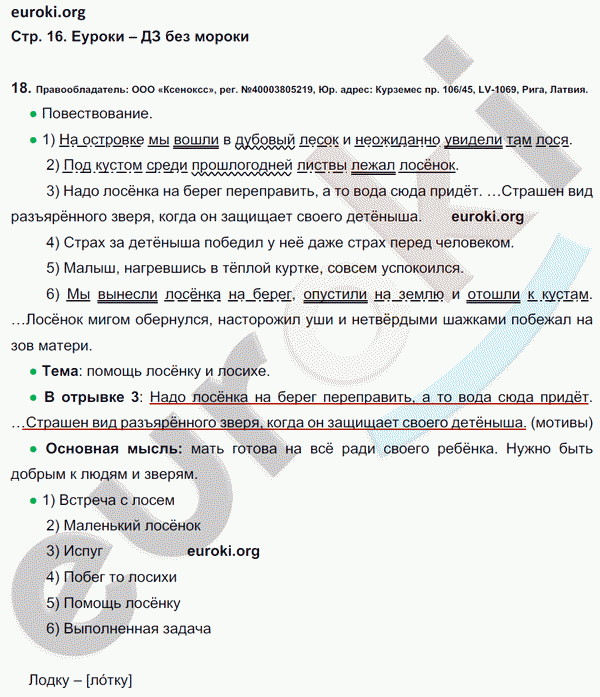 Рабочая тетрадь по русскому языку 4 класс. Часть 1, 2 Рамзаева Страница 16