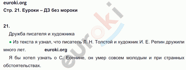 Рабочая тетрадь по русскому языку 4 класс. Часть 1, 2 Рамзаева Страница 21