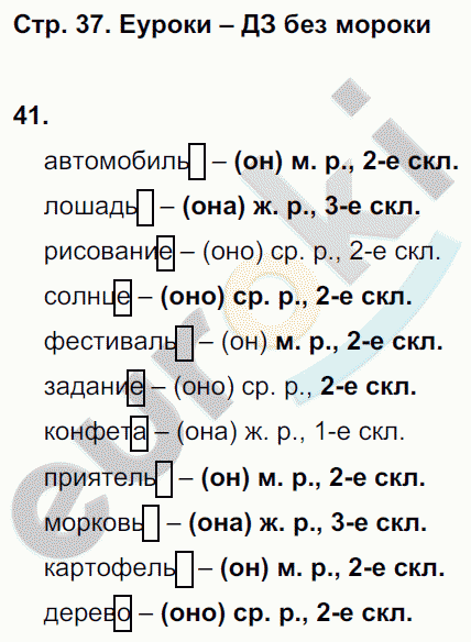 Рабочая тетрадь по русскому языку 4 класс. Часть 1, 2 Рамзаева Страница 37