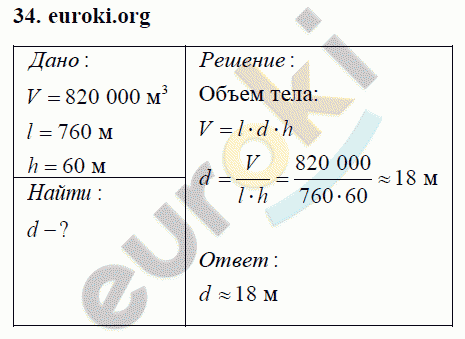 Физика 7 класс Перышкин (сборник задач) Задание 34