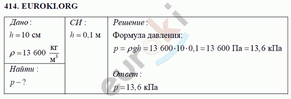 Физика 7 класс Перышкин (сборник задач) Задание 414