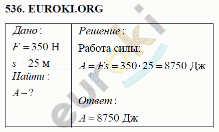 Физика 7 класс Перышкин (сборник задач) Задание 536