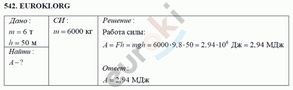 Физика 7 класс Перышкин (сборник задач) Задание 542