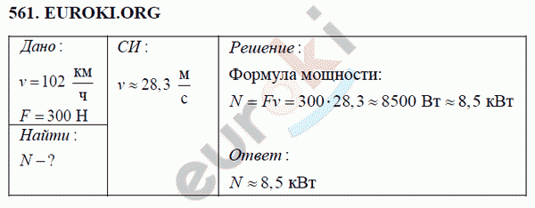 Физика 7 класс Перышкин (сборник задач) Задание 561