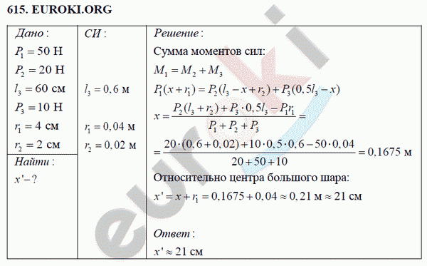 Физика 7 класс Перышкин (сборник задач) Задание 615
