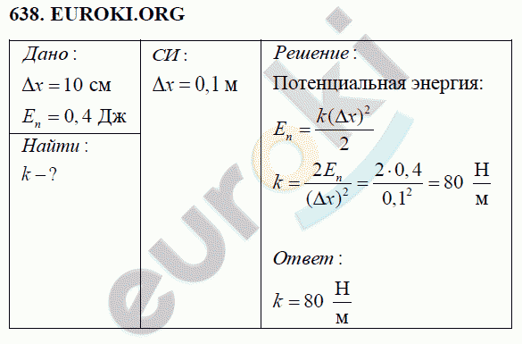 Физика 7 класс Перышкин (сборник задач) Задание 638