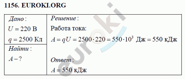 Физика 8 класс Перышкин (сборник задач) Задание 1156