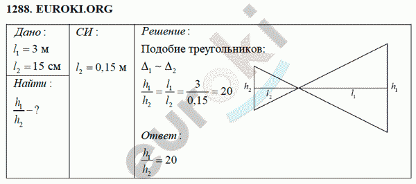Физика 8 класс Перышкин (сборник задач) Задание 1288