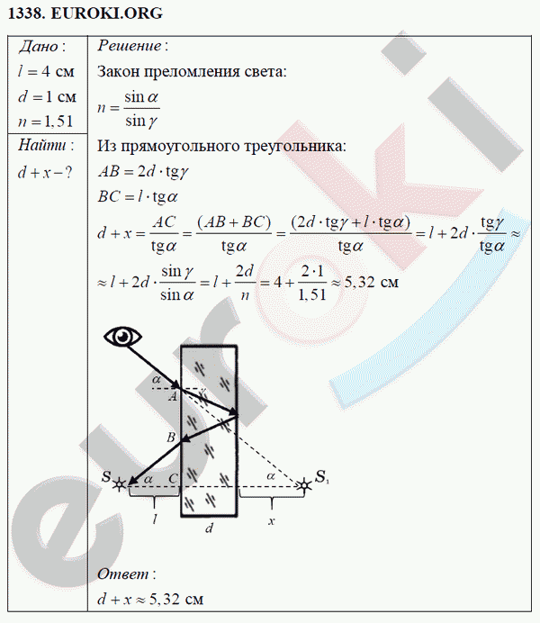 Физика 8 класс Перышкин (сборник задач) Задание 1338