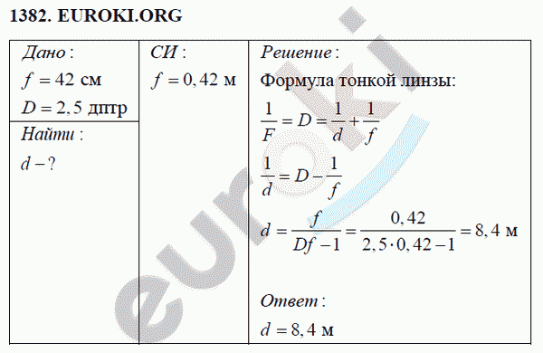 Физика 8 класс Перышкин (сборник задач) Задание 1382