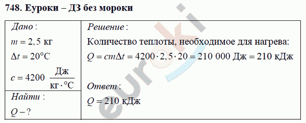 Физика 8 класс Перышкин (сборник задач) Задание 748