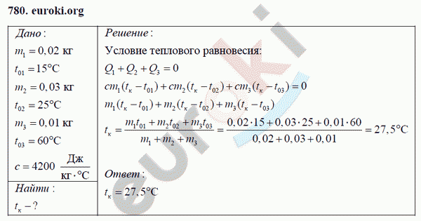 Физика 8 класс Перышкин (сборник задач) Задание 780