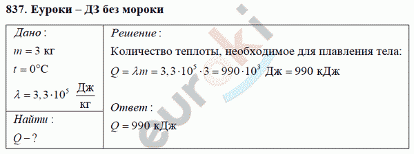 Физика 8 класс Перышкин (сборник задач) Задание 837