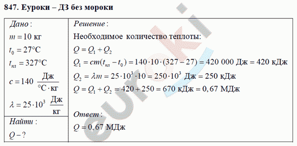Физика 8 класс Перышкин (сборник задач) Задание 847