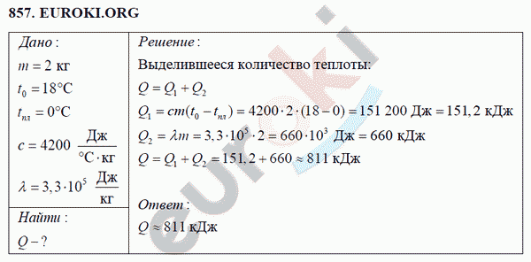 Физика 8 класс Перышкин (сборник задач) Задание 857