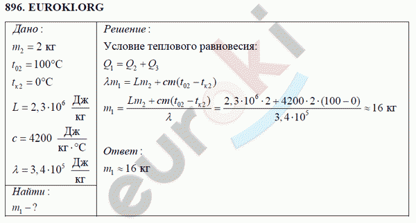 Физика 8 класс Перышкин (сборник задач) Задание 896