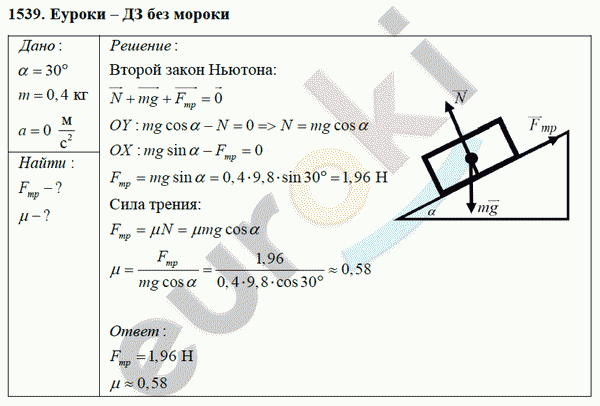 Физика 9 класс Перышкин (сборник задач) Задание 1539