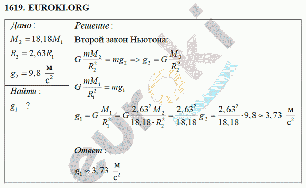 Физика 9 класс Перышкин (сборник задач) Задание 1619