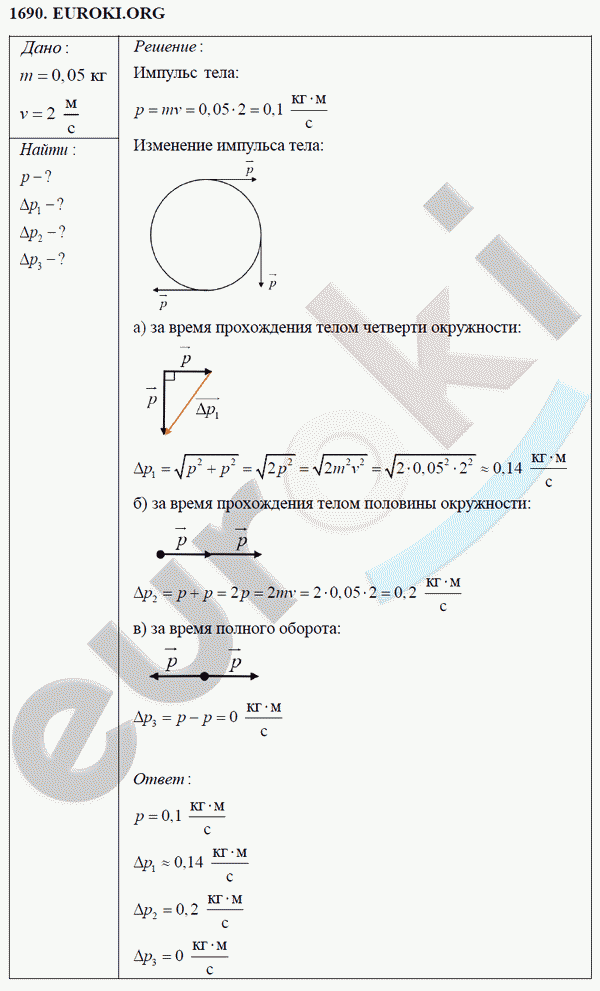 Физика 9 класс Перышкин (сборник задач) Задание 1690