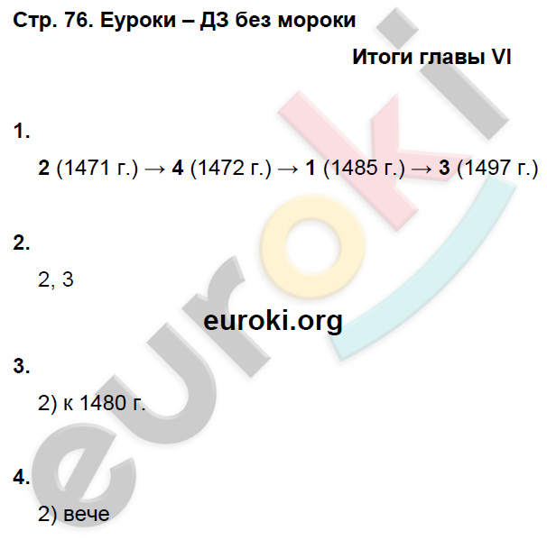 Рабочая тетрадь по истории России 6 класс. ИКС Клоков, Симонова Страница 76