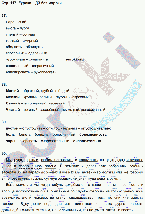 Рабочая тетрадь по русскому языку 7 класс. ФГОС Ерохина Страница 117