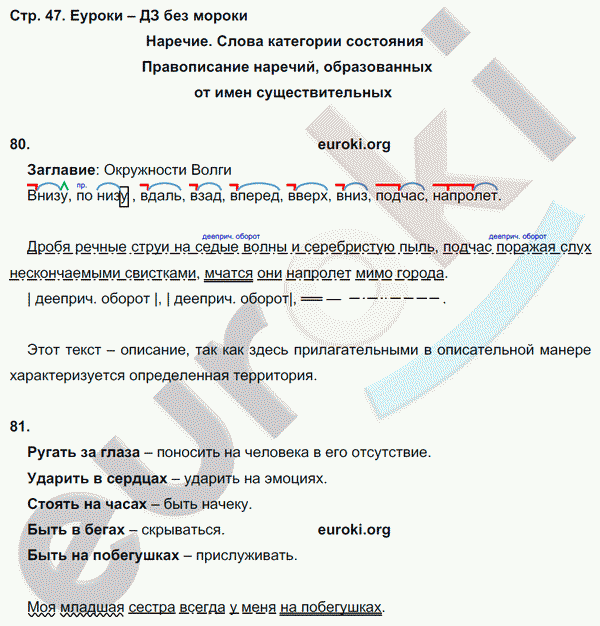 Рабочая тетрадь по русскому языку 7 класс. ФГОС Ларионова. К учебнику Разумовской Страница 47