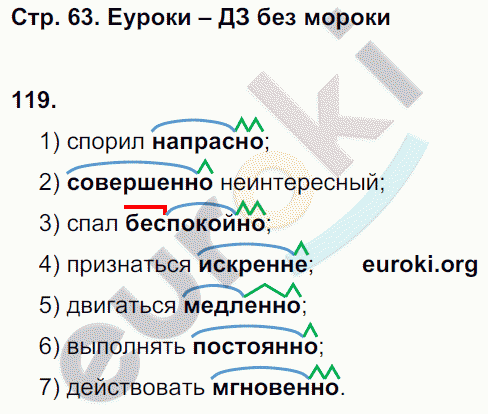 Рабочая тетрадь по русскому языку 7 класс. ФГОС Ларионова. К учебнику Разумовской Страница 63