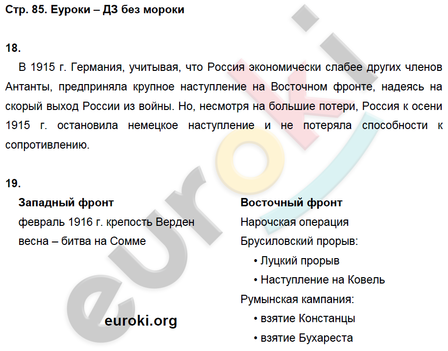 Рабочая тетрадь по истории Нового времени 8 класс. ФГОС Ермакова. К учебнику Загладина Страница 85