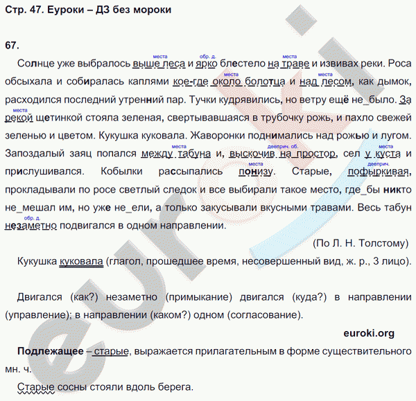 Рабочая тетрадь по русскому 8 класс (нумерация страниц может не совпадать) Кулаева. К учебнику Разумовской Страница 47