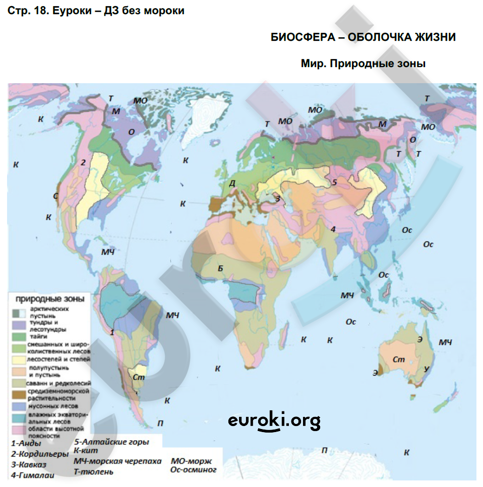 Контурные карты по географии 5 класс. ФГОС Котляр Страница 18