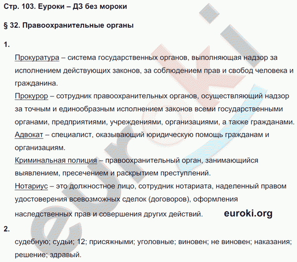 Рабочая тетрадь по обществознанию 8 класс Федорова, Никитин Страница 103