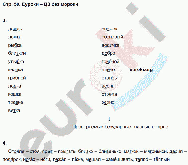 Рабочая тетрадь по русскому языку 2 класс. Часть 1, 2. Пишем грамотно  Кузнецова Страница 50