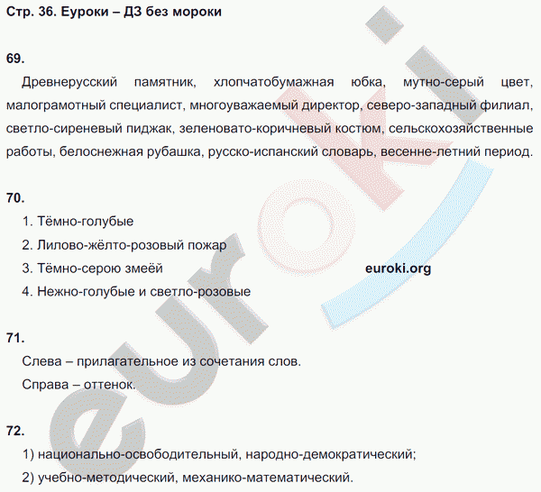 Рабочая тетрадь по русскому языку 6 класс. Орфография. ФГОС Ларионова Страница 36