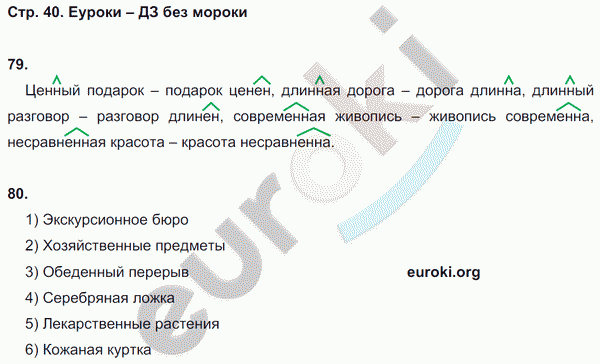 Рабочая тетрадь по русскому языку 6 класс. Орфография. ФГОС Ларионова Страница 40